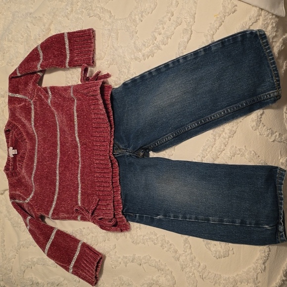 BOTH For $15:  Levi's Jeans And Silver And Pink Sweater Size 2T (0718) - Picture 1 of 8
